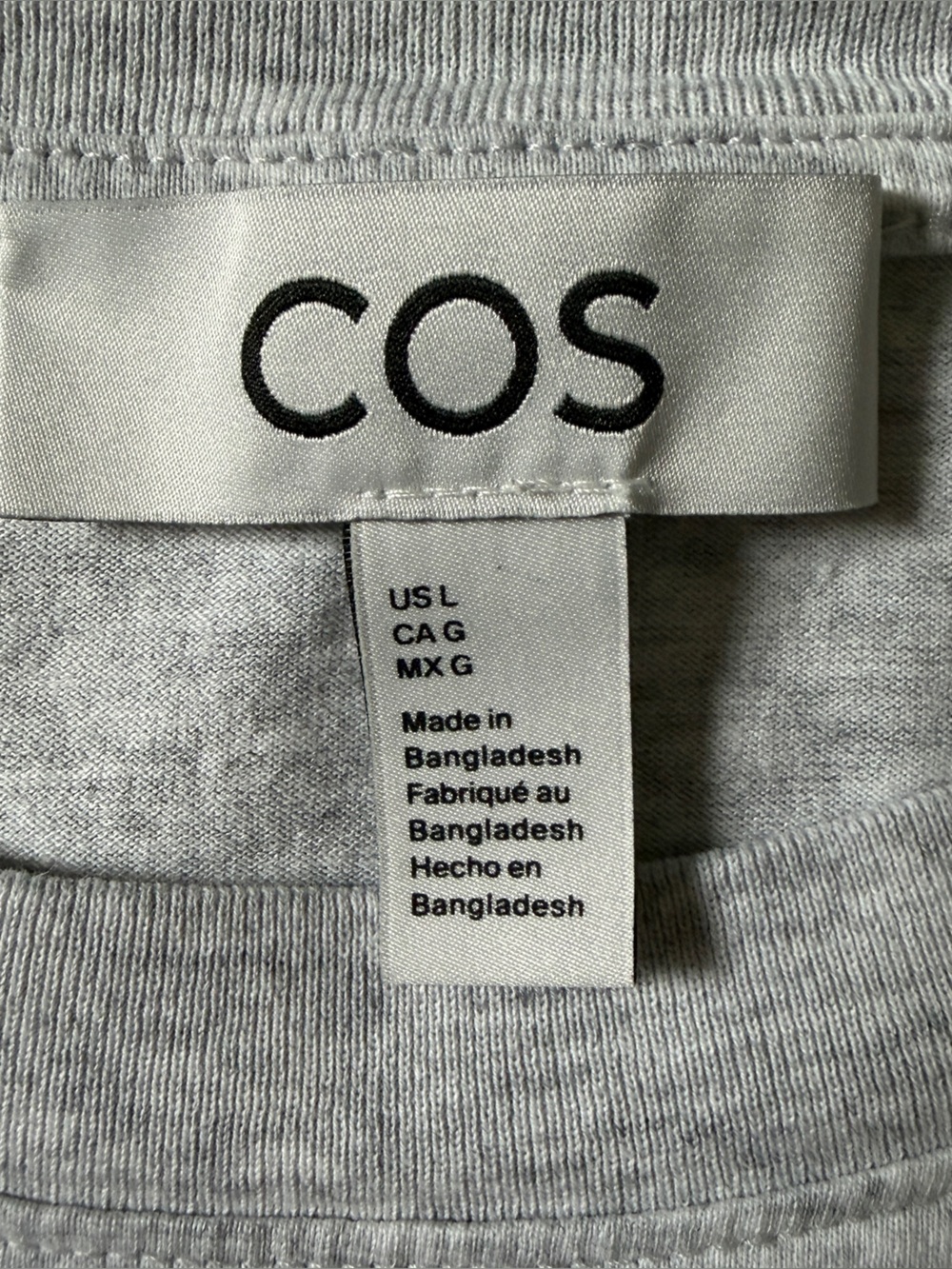 COS Women’s L Gray 100% Cotton Cropped Oversized Long Sleeve Boxy Top*Q2 - Picture 4 of 4